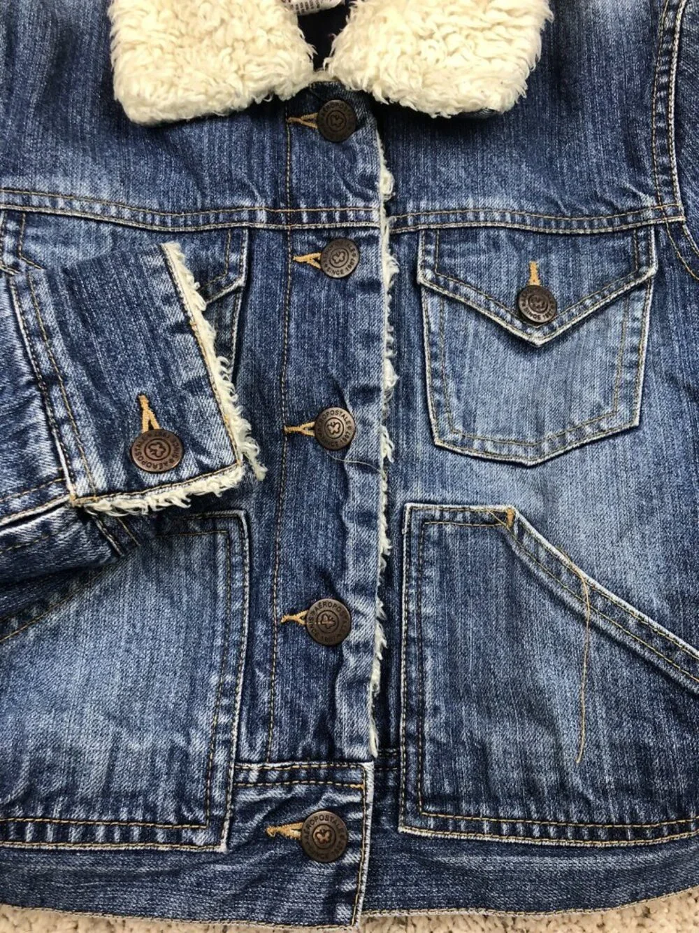 Aeropostale Denim Jacket Girls Women’s Size Medium Pockets, Button Up Cute